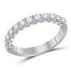 Image 1 : 0.50 CTW Diamond Single Row Wedding Ring 14KT White Gold - REF-59M9H
