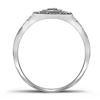 Image 2 : 0.33 CTW Mens Diamond Square Cluster Textured Ring 10KT White Gold - REF-41K3W