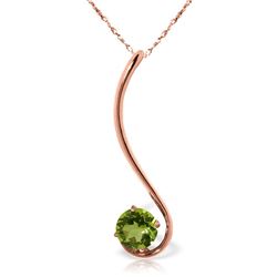 Genuine 0.55 ctw Peridot Necklace Jewelry 14KT Rose Gold - REF-26H2X