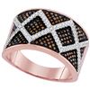 Image 1 : 0.50 CTW Red Color Diamond Symmetrical Ring 10KT Rose Gold - REF-75H2M