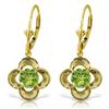 Image 1 : Genuine 1.10 ctw Peridot Earrings Jewelry 14KT Yellow Gold - REF-37Y7F