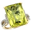 Image 1 : Natural 12.14 ctw Lemon-quartz & Diamond Engagement Ring 14K Yellow Gold - REF-62K2R