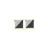 Image 1 : 0.15 CTW Mens Blue Color Diamond Square Kite Cluster Earrings 10KT Yellow Gold - REF-12M2H