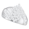 Image 1 : 0.50 CTW Diamond Cluster Ring 10KT White Gold - REF-30Y2X