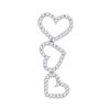 Image 1 : 0.20 CTW Diamond Triple Cascading Heart Outline Pendant 10KT White Gold - REF-13X4Y