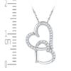 Image 2 : 0.10 CTW Diamond Linked Double Heart Pendant 10KT White Gold - REF-8X9Y