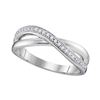 Image 1 : 0.14 CTW Diamond Crossover Ring 10KT White Gold - REF-16K4W