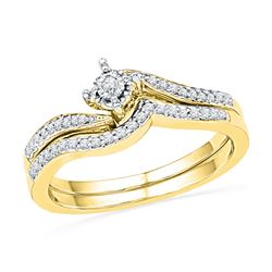 0.19 CTW Diamond Bridal Wedding Engagement Ring 10KT Yellow Gold - REF-26W3K