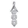Image 1 : 0.05 CTW Diamond Triple Trinity Heart Drop Pendant 10KT White Gold - REF-9K7W