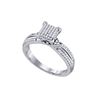 Image 1 : 0.25 CTW Diamond Square Cluster Ring 10KT White Gold - REF-25X4Y