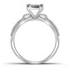 Image 2 : 0.25 CTW Diamond Square Cluster Ring 10KT White Gold - REF-25X4Y