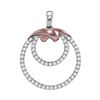 Image 1 : 0.25 CTW Diamond Nested Double Circle Pendant 10KT White Gold - REF-18M2H