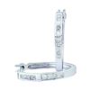 Image 1 : 0.30 CTW Princess Diamond Slender Hoop Earrings 14KT White Gold - REF-44Y9X