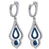 Image 1 : 0.50 CTW Blue Color Diamond Spade Dangle Earrings 10KT White Gold - REF-41X9Y