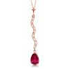 Image 1 : Genuine 1.79 ctw Ruby & Diamond Necklace Jewelry 14KT Rose Gold - REF-40T7A