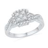 Image 1 : 0.33 CTW Diamond Square Cluster Ring 10KT White Gold - REF-37Y5X