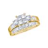 Image 1 : 1 CTW Princess Diamond Bridal Engagement Ring 10KT Yellow Gold - REF-75M2H