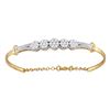 Image 1 : 1 CTW Diamond Cluster Promise Bangle Bracelet 10KT Yellow Gold - REF-97Y4X