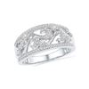 Image 1 : 0.33 CTW Diamond Filigree Ring 10KT White Gold - REF-32W9K