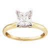 Image 1 : 0.20 CTW Princess Diamond Solitaire Bridal Engagement Ring 14KT Yellow Gold - REF-32Y9X