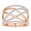 Image 1 : 0.33 CTW Diamond Crisscross Crossover Ring 10KT Rose Gold - REF-30F2N