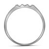 Image 2 : 0.25 CTW Mens Channel-set Diamond Triple Row Wedding Ring 10KT White Gold - REF-30X2Y