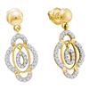 Image 1 : 0.40 CTW Diamond Dangle Screwback Earrings 14KT Yellow Gold - REF-44H9M