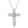 Image 1 : 0.12 CTW Diamond Bound Cross Pendant 10KT White Gold - REF-12M2H