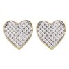 Image 1 : 0.10 CTW Diamond Heart Screwback Earrings 10KT Yellow Gold - REF-10Y5X