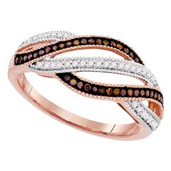 0.25 CTW Red Color Diamond Fashion Ring 10KT Rose Gold - REF-30H2M