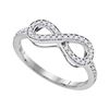 Image 1 : 0.20 CTW Pave-set Diamond Infinity Ring 10KT White Gold - REF-18N2F