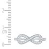 Image 2 : 0.20 CTW Pave-set Diamond Infinity Ring 10KT White Gold - REF-18N2F