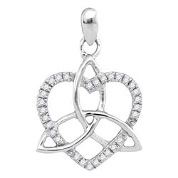 0.10 CTW Diamond Heart Love Pendant 10KT White Gold - REF-10W5K