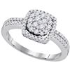 Image 1 : 0.50 CTW Diamond Square Cluster Ring 10KT White Gold - REF-41W9K