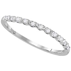 0.15 CTW Diamond Single Row Stackable Ring 10KT White Gold - REF-13M4H