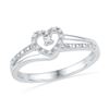 Image 1 : 0.06 CTW Diamond Heart Love Promise Bridal Ring 10KT White Gold - REF-12Y8X