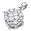 Image 1 : 2 CTW Princess Diamond Soleil Cluster Pendant 14KT White Gold - REF-262F4N