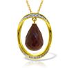 Image 1 : Genuine 13.6 ctw Ruby & Diamond Necklace Jewelry 14KT Yellow Gold - REF-122H9X