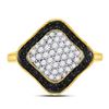 Image 2 : 1.02 CTW Black Color Diamond Cluster Ring 10KT Yellow Gold - REF-36Y2X