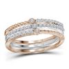 Image 1 : 0.25 CTW Diamond Stackable Ring 10KT Two-tone Gold - REF-30X2Y