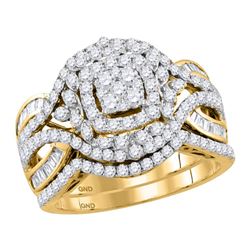 1.48 CTW Diamond Bridal Wedding Engagement Ring 14KT Yellow Gold - REF-146M9H