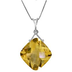 Genuine 8.75 ctw Citrine Necklace Jewelry 14KT White Gold - REF-27H2X