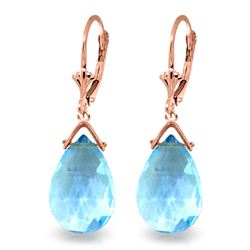 Genuine 10.20 ctw Blue Topaz Earrings Jewelry 14KT Rose Gold - REF-28V9W