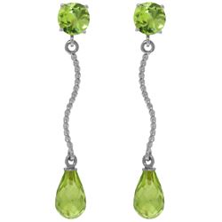 Genuine 4.3 ctw Peridot Earrings Jewelry 14KT White Gold - REF-23Y5F