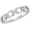 Image 1 : 0.03 CTW Diamond Chain Link Stackable Ring 10KT White Gold - REF-9Y7X