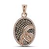 Image 1 : 0.25 CTW Red Color Diamond Oval Pendant 10KT Rose Gold - REF-18N2F