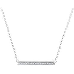 0.11 CTW Diamond Bar Pendant 10KT White Gold - REF-18X7Y