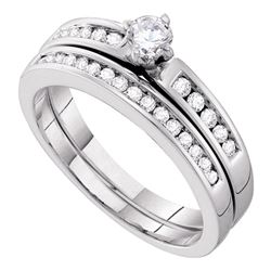 0.50 CTW Diamond Bridal Wedding Engagement Ring 10KT White Gold - REF-52Y4X