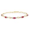 Image 1 : Genuine 4.21 ctw Ruby & Diamond Bracelet Jewelry 14KT Yellow Gold - REF-94N4R