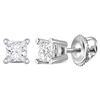 Image 1 : 0.20 CTW Princess Diamond Solitaire Stud Earrings 14KT White Gold - REF-19H4M